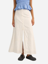 Rhythm Pearl Button Front Maxi Skirt