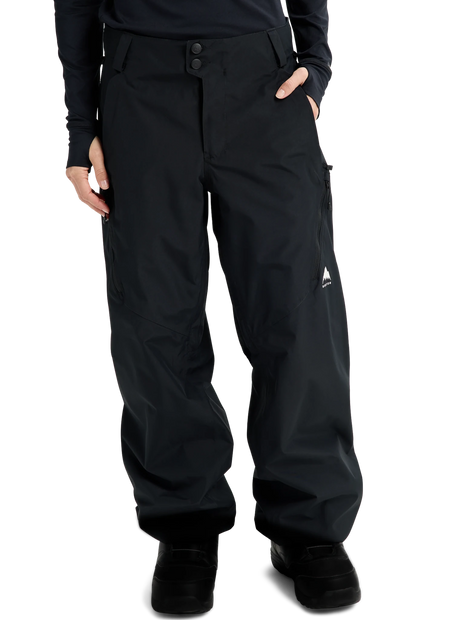 Burton women's relaxed fit snow pants with dual button closure and side pockets