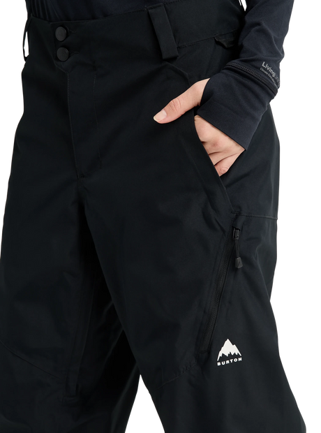 Burton women's relaxed fit snow pants with zippered thigh pocket and hand pocket detail