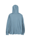 Dark Seas Bimini UV hooded long sleeve shirt in slate blue, back view