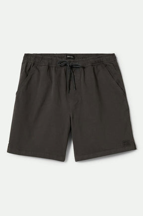 Brixton men's dark charcoal gray drawstring elastic waist casual shorts
