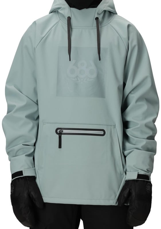 686 women's waterproof pullover hoodie with kangaroo pocket and adjustable hood drawstrings