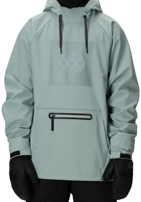 686 women's waterproof pullover hoodie with kangaroo pocket and adjustable hood drawstrings