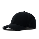 Melin Hydro Trenches Icon all-black performance baseball cap with perforated side panels