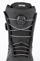 Nitro snowboard boot featuring BOA Coiler dial system and cross-lace closure