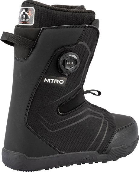 Nitro men's snowboard boot with BOA dial closure system and Cloud liner technology