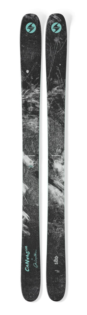 Blizzard Canvas 108 skis pair black white abstract graphic teal logo 180cm