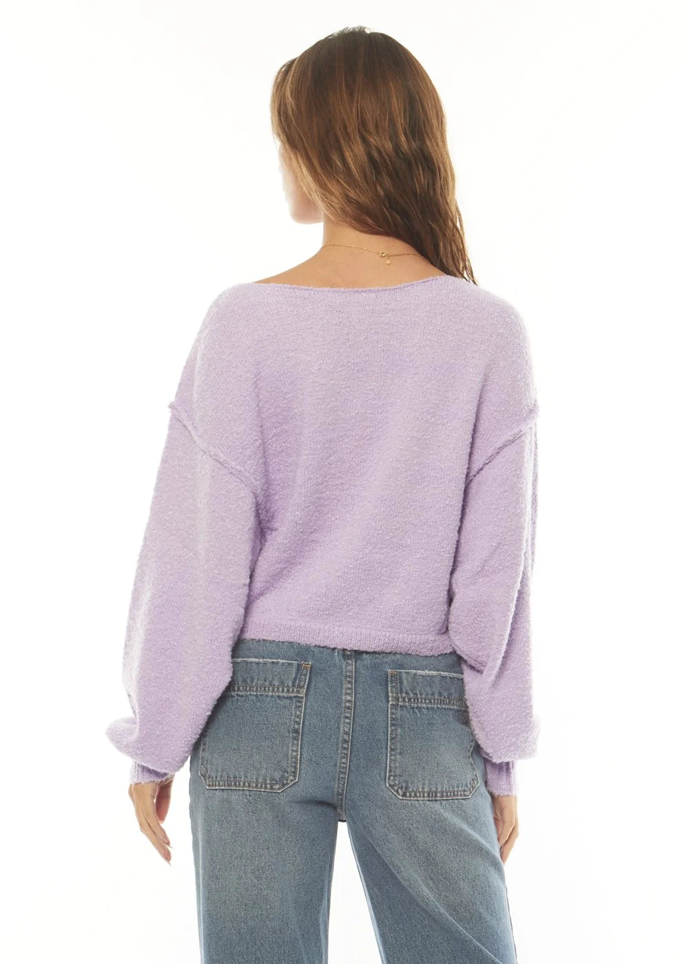 Amuse Society Wildcard Long Sleeve Sweater - Digital Lavender 