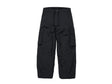 Wide-leg insulated cargo snow pants with side pockets and drawstring waist