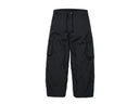Wide-leg insulated cargo snow pants with side pockets and drawstring waist