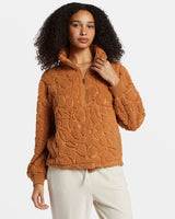 Billabong Time Off Half-Zip Fleece Pullover - Sandalwood 