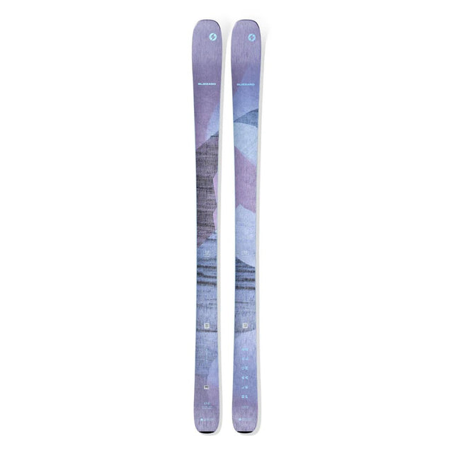 Blizzard Black Pearl 88 skis in purple and blue mountain graphic topsheet, 2026