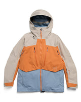 Burton AK Swash Gore-Tex insulated snow jacket with colorblock paneling and adjustable hood