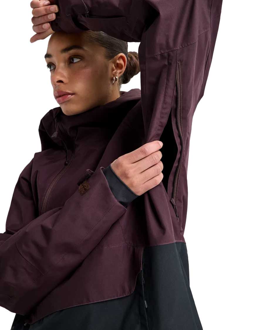Women's two-tone relaxed anorak jacket with underarm ventilation zip and hood