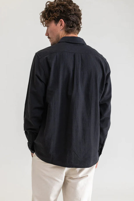 Rhythm Classic Linen LS Shirt - Vintage Black