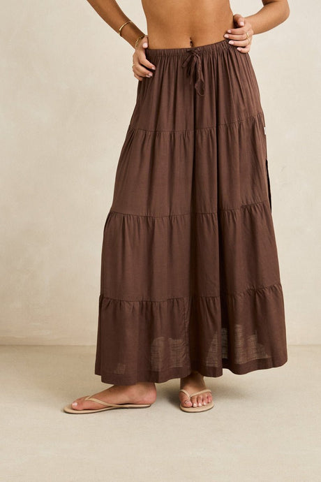 Rhythm Classic Tiered Maxi Skirt