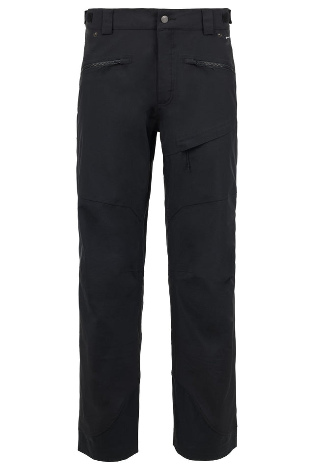 Flylow men's technical ski pants with zippered pockets and articulated knees
