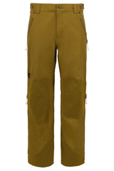 Flylow men's ski pants with reinforced knee panels, zippered pockets, and adjustable waist