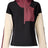 Women's colorblock pullover hoodie with half-zip, hood, and contrast sleeve panels