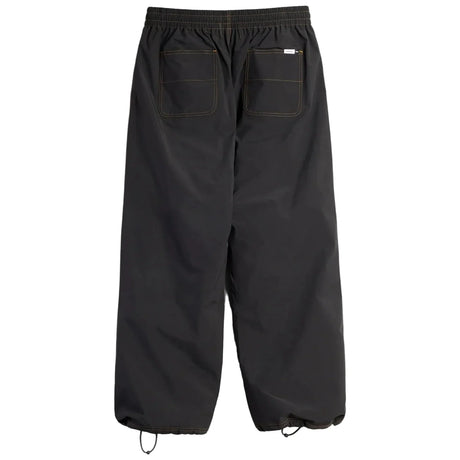 Autumn men's relaxed fit pants with elastic waist, back patch pockets, and ankle drawstrings