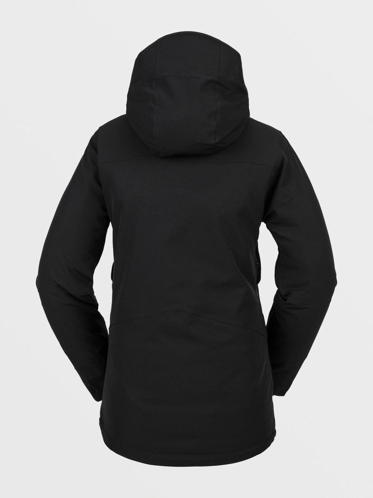 Volcom women's hooded insulated snowboard jacket shown from the back on a clean background.