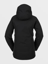 Volcom women's hooded insulated snowboard jacket shown from the back on a clean background.