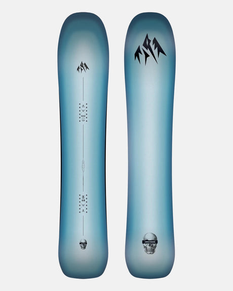 Jones Mind Expander 2.0 snowboard in blue gradient, front and back views