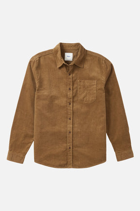 Katin Granada tan corduroy long sleeve button-up shirt with chest pocket