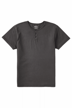 Katin Mesa Henley Tee in dark charcoal gray with three-button placket