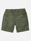 Katin men's olive green corduroy shorts with patch pockets and button closure