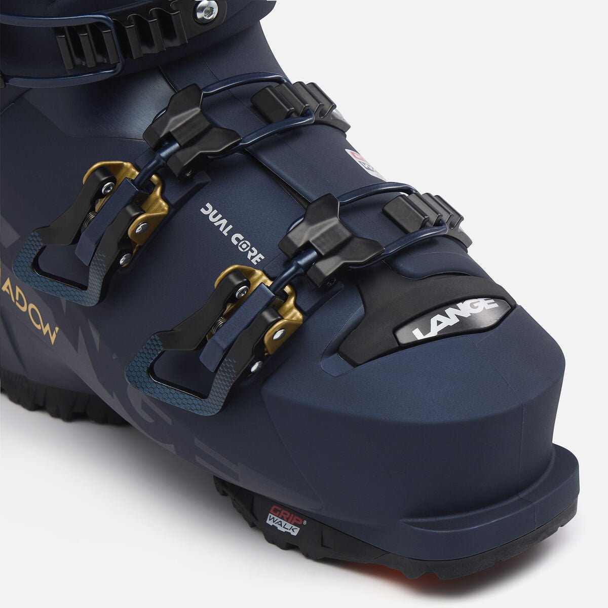 Lange Shadow 95 W MV GW women's ski boot with four buckles and Grip Walk sole