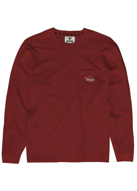 Vissla Creators Premium Long Sleeve Pocket Tee - Fired Red