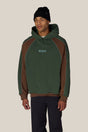 686 men's heavyweight pullover hoodie with contrast color-block panels and embroidered logo
