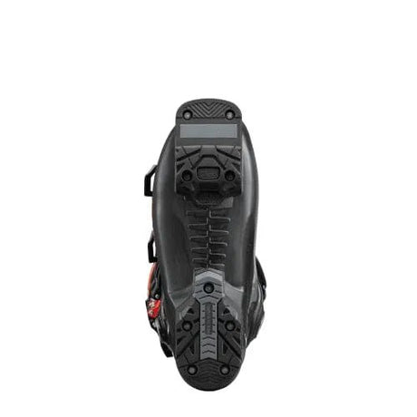 Nordica alpine ski boot shown from bottom view displaying sole tread pattern and buckle hardware