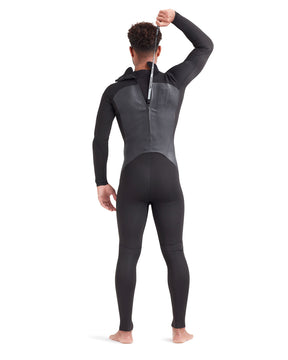 Body Glove Phoenix 4/3mm men's black back-zip fullsuit wetsuit rear view