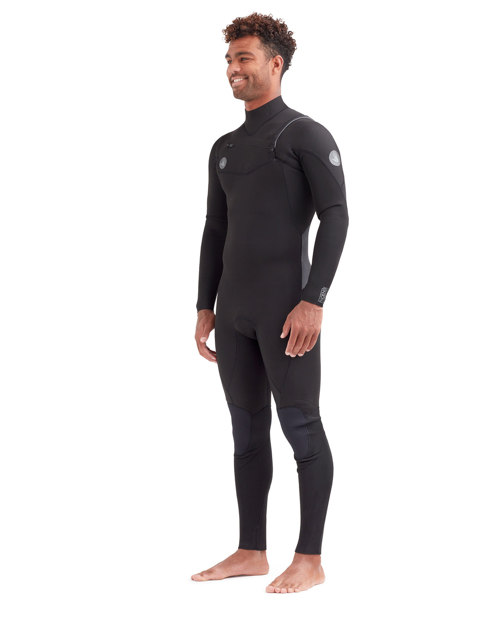 Body Glove Phoenix men's black 4/3mm chest-zip full wetsuit, front angle view