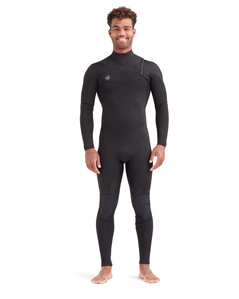 Body Glove Phoenix 3/2mm men's black chest-zip full wetsuit, front view