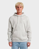 Quiksilver Keller light grey marl pullover hoodie with kangaroo pocket and drawstring