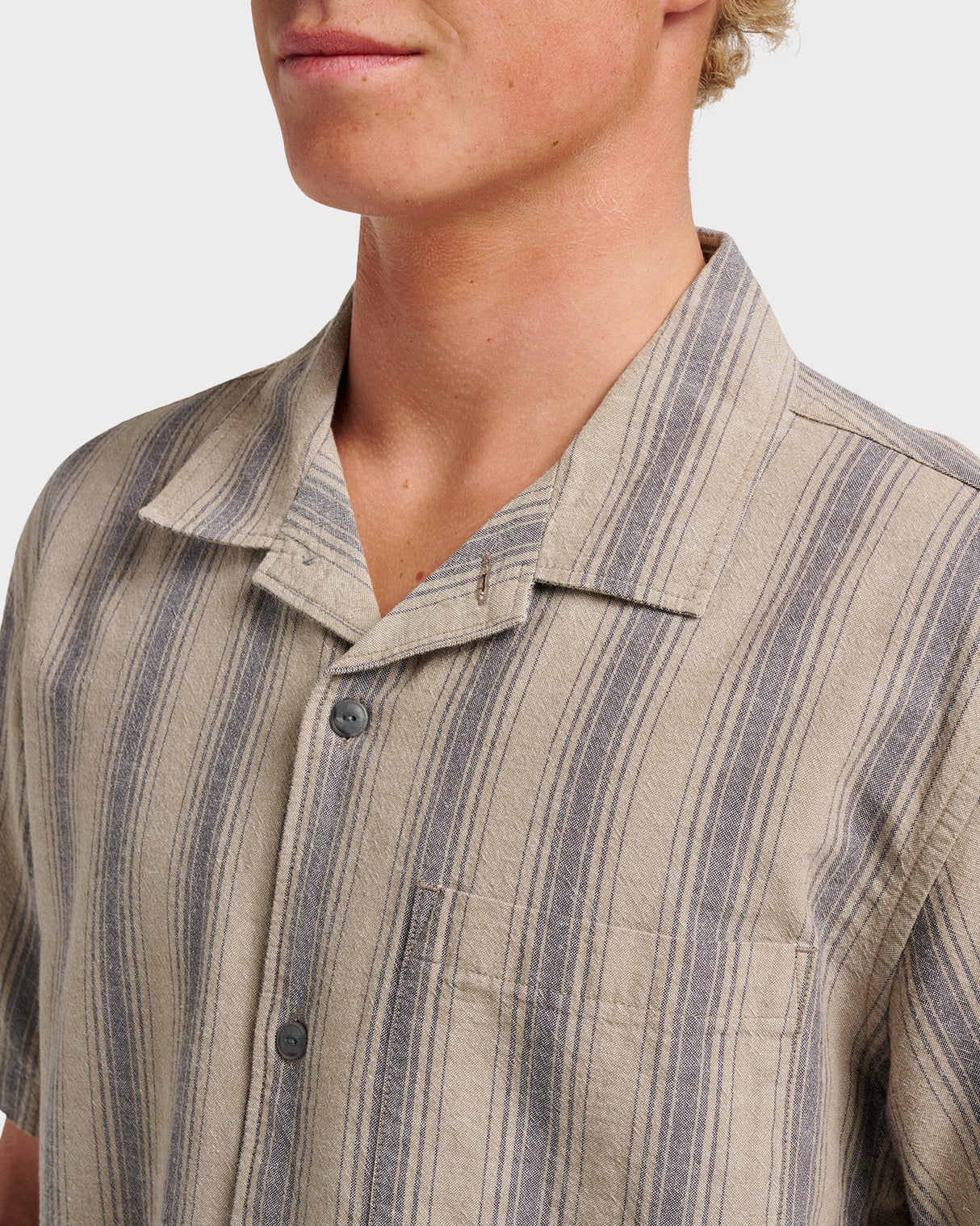 Quiksilver Oxford Stripe Casual Short Sleeve