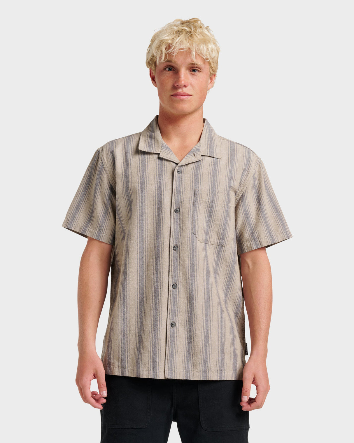 Quiksilver Oxford Stripe Casual Short Sleeve