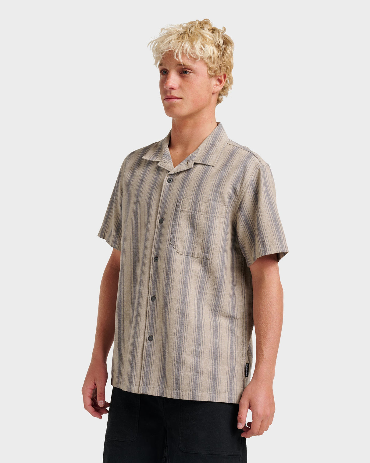 Quiksilver Oxford Stripe Casual Short Sleeve