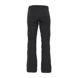 Women's insulated cargo snow pants with rear pockets and articulated knees, back view