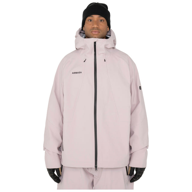 Armada men's ski jacket with hood, front zip closure, and minimal branding on chest