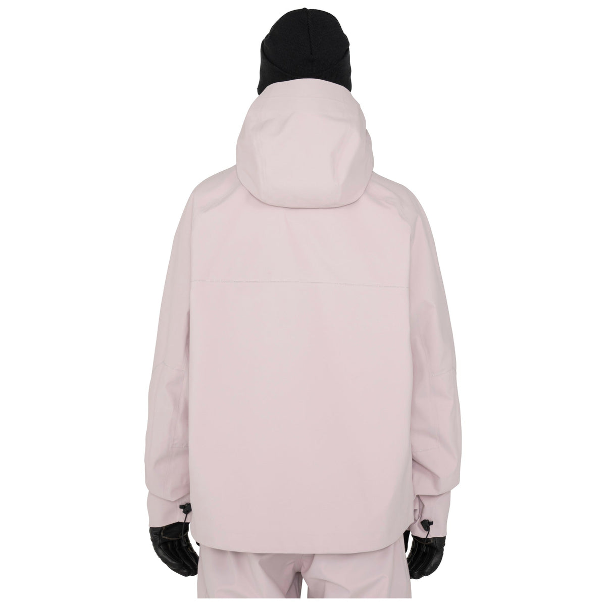 Armada Chromatic 3-layer ski jacket shown from back with hood up and gloves