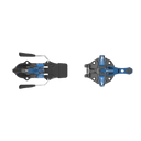 ATK Raider Evo 13 ski bindings in black and blue, top view of toe and heel pieces