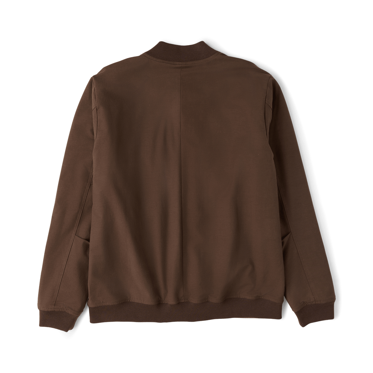 Roark men's bomber jacket shown from the back with ribbed collar and cuffs