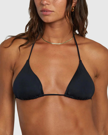RVCA Solid Halter Slide Tri Bikini Top