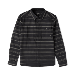 Roark Diablo long sleeve button-up shirt with horizontal stripes and chest pocket