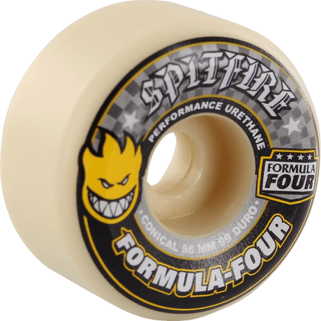 Spitfire Formula Four 99 duro conical skateboard wheel 56mm cream yellow black