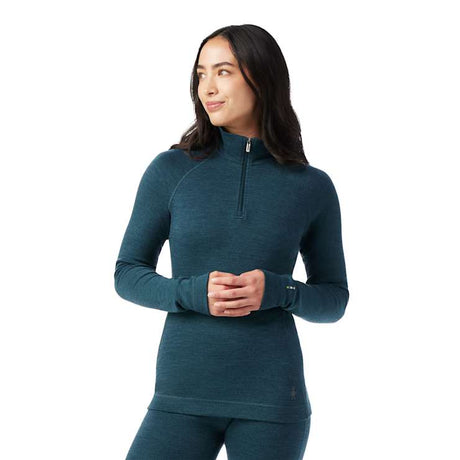 Smartwool Women's Classic Thermal Merino Base Layer 1/4 Zip - Twilight Blue Heather